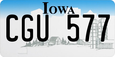 IA license plate CGU577