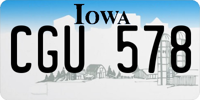 IA license plate CGU578