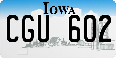 IA license plate CGU602