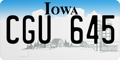 IA license plate CGU645