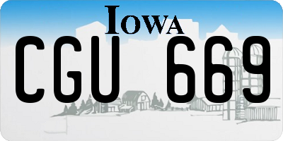 IA license plate CGU669