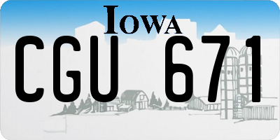 IA license plate CGU671