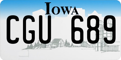 IA license plate CGU689