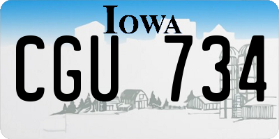 IA license plate CGU734