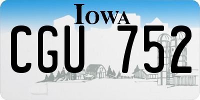 IA license plate CGU752