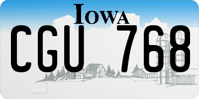 IA license plate CGU768