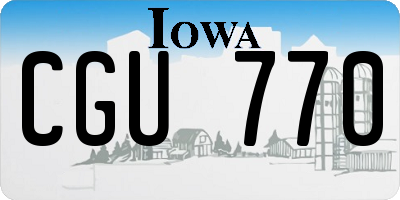 IA license plate CGU770