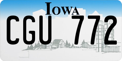IA license plate CGU772