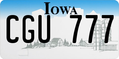 IA license plate CGU777