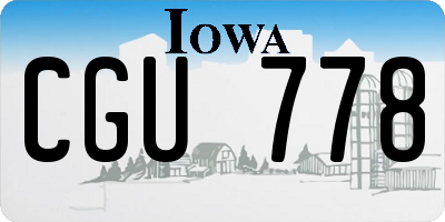 IA license plate CGU778