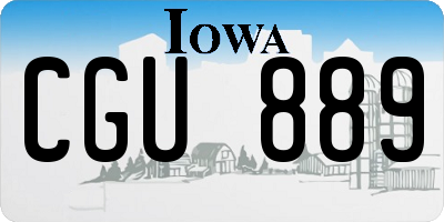 IA license plate CGU889