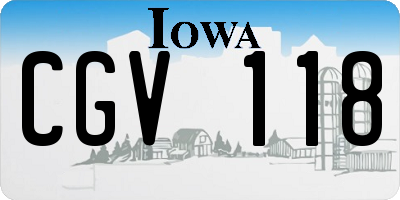 IA license plate CGV118