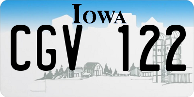 IA license plate CGV122