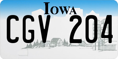 IA license plate CGV204