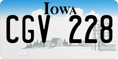 IA license plate CGV228