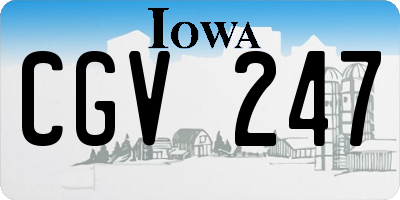 IA license plate CGV247