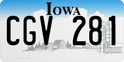 IA license plate CGV281