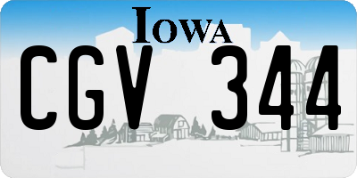 IA license plate CGV344