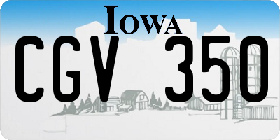 IA license plate CGV350