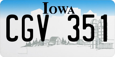 IA license plate CGV351