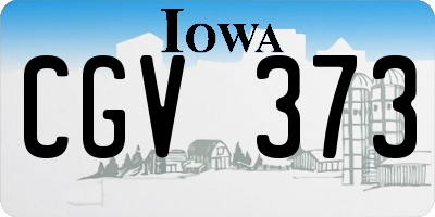 IA license plate CGV373