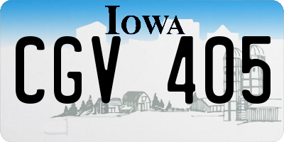 IA license plate CGV405