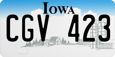 IA license plate CGV423