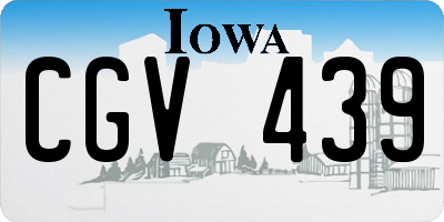 IA license plate CGV439