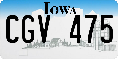 IA license plate CGV475
