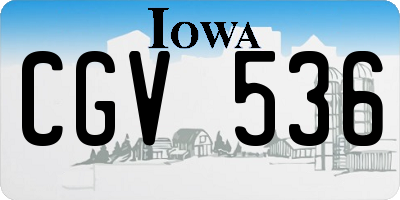 IA license plate CGV536