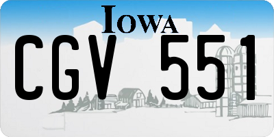 IA license plate CGV551