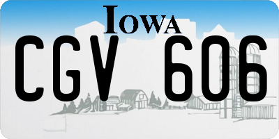 IA license plate CGV606