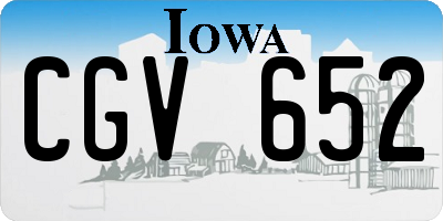 IA license plate CGV652