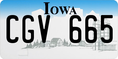 IA license plate CGV665