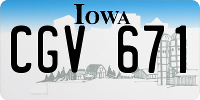 IA license plate CGV671
