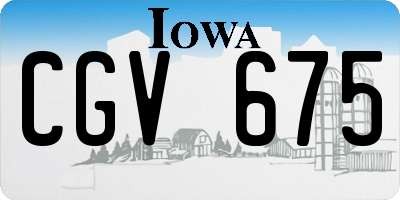IA license plate CGV675