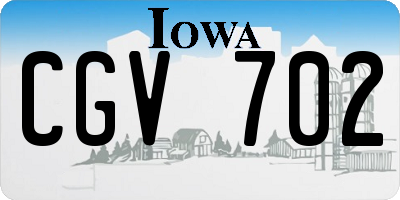 IA license plate CGV702