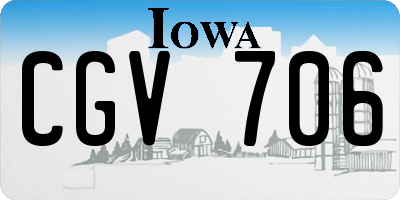 IA license plate CGV706