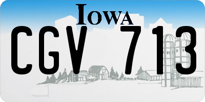 IA license plate CGV713