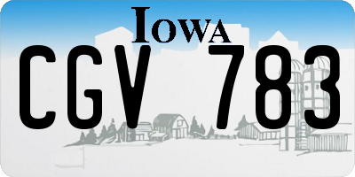 IA license plate CGV783