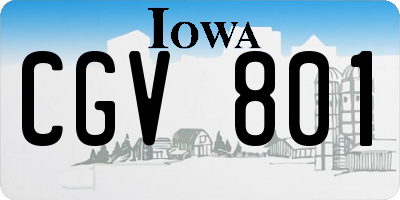 IA license plate CGV801