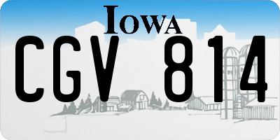 IA license plate CGV814