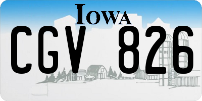 IA license plate CGV826