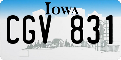 IA license plate CGV831