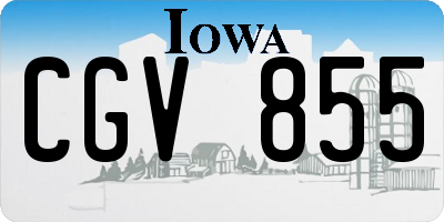 IA license plate CGV855