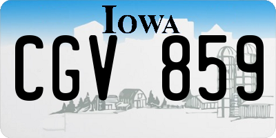 IA license plate CGV859