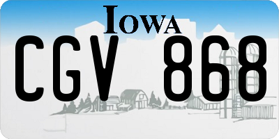 IA license plate CGV868