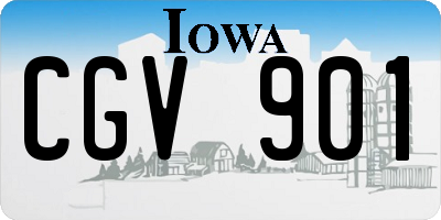 IA license plate CGV901