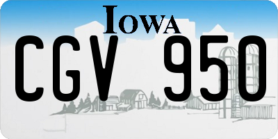 IA license plate CGV950