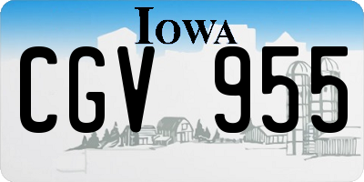 IA license plate CGV955